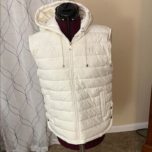 Lauren Ralph Lauren Cream Hooded Puffer Vest